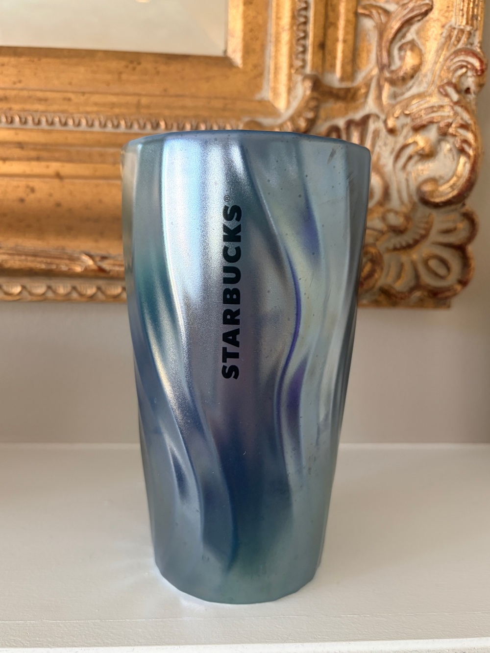 Starbucks 2021 blue wavy ceramic tumbler